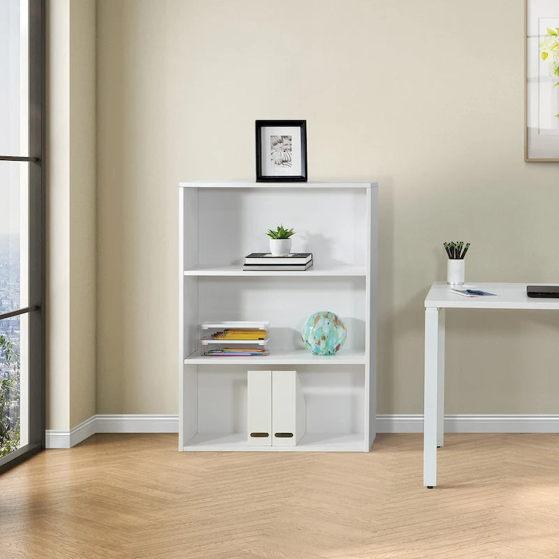 Libreria a 3 ripiani da 48 pollici – Laminato nero o bianco