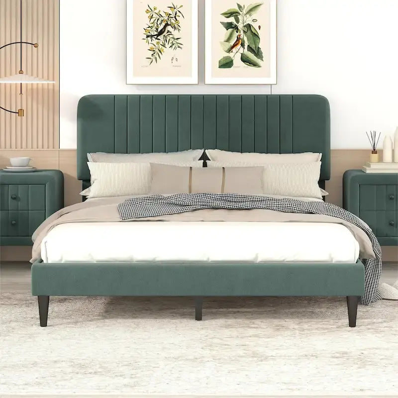 Letto a piattaforma imbottito Queen Size