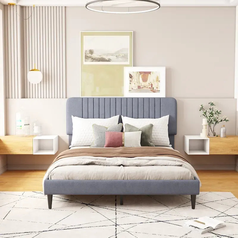 Letto a piattaforma imbottito Queen Size