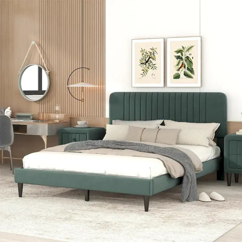 Letto a piattaforma imbottito Queen Size