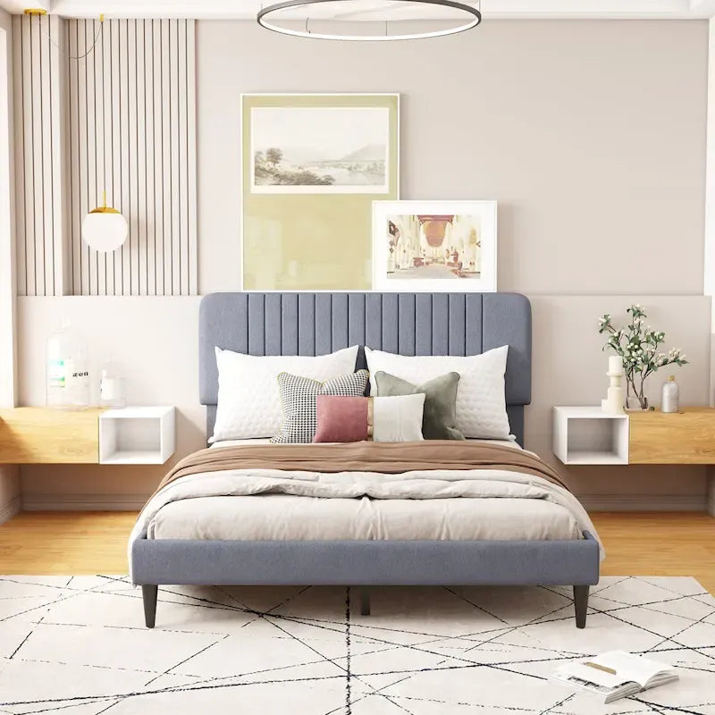 Letto a piattaforma imbottito Queen Size