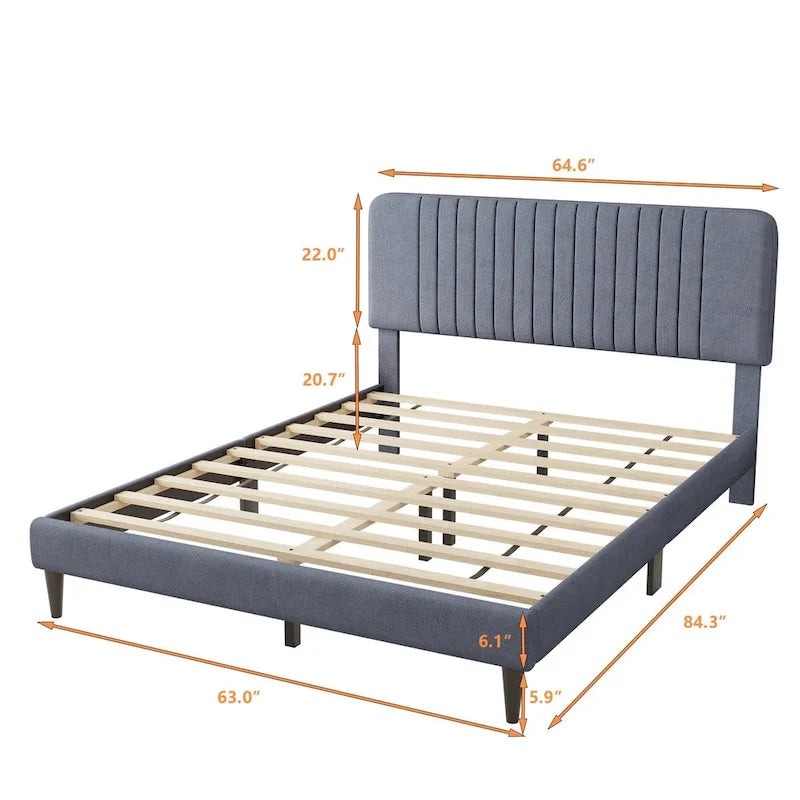 Letto a piattaforma imbottito Queen Size