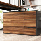 Scrivania angolare a L da 54,3" con mobile contenitore e 3 cassetti