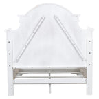 Letto a pannelli California King in corteccia invecchiata bianco antico