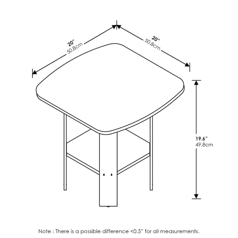Tavolino / Comodino con ripiano inferiore dal design semplice