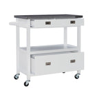 Carrello da cucina in acciaio inossidabile con cassetti e ruote piroettanti