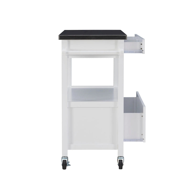 Carrello da cucina in acciaio inossidabile con cassetti e ruote piroettanti