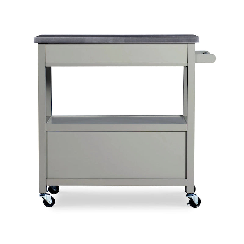 Carrello da cucina in acciaio inossidabile con cassetti e ruote piroettanti