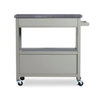 Carrello da cucina in acciaio inossidabile con cassetti e ruote piroettanti