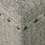 Panca contenitore da 42" con borchie decorative – Fantasia a spina di pesce color tortora