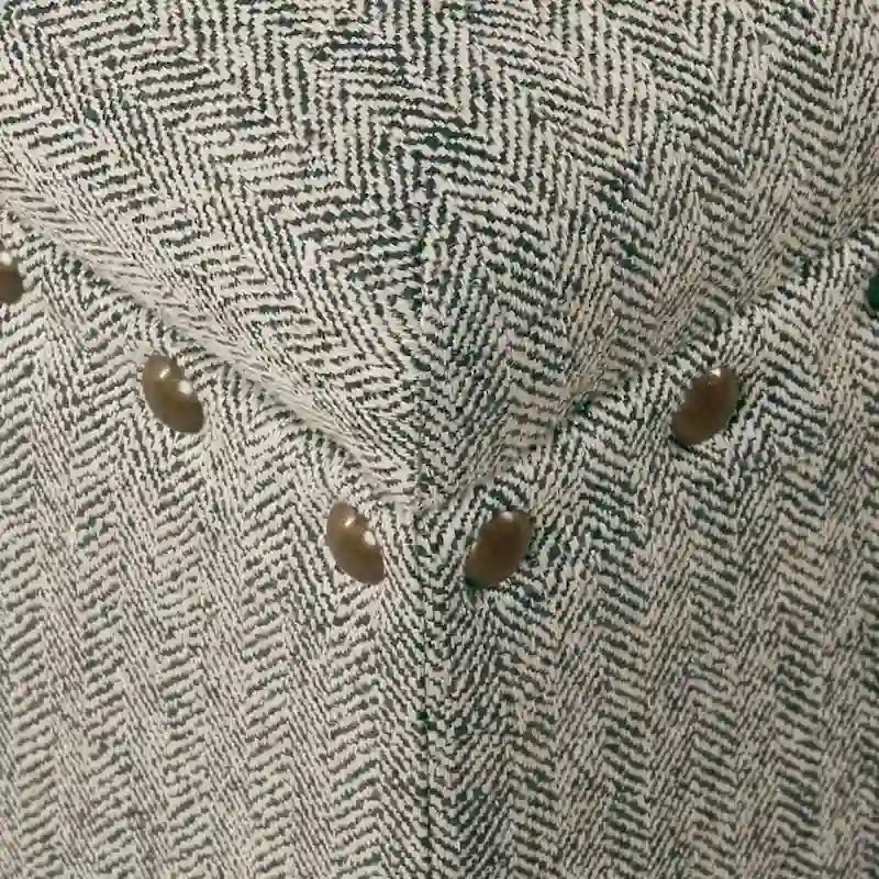 Panca contenitore da 42" con borchie decorative – Fantasia a spina di pesce color tortora
