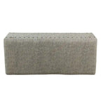 Panca contenitore da 42" con borchie decorative – Fantasia a spina di pesce color tortora