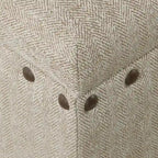 Panca contenitore da 42" con borchie decorative – Fantasia a spina di pesce color tortora