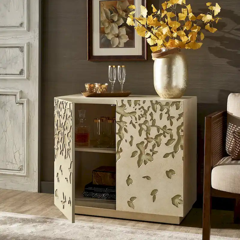 Mobiletto decorativo a 2 ante dipinto a mano largo 35 pollici