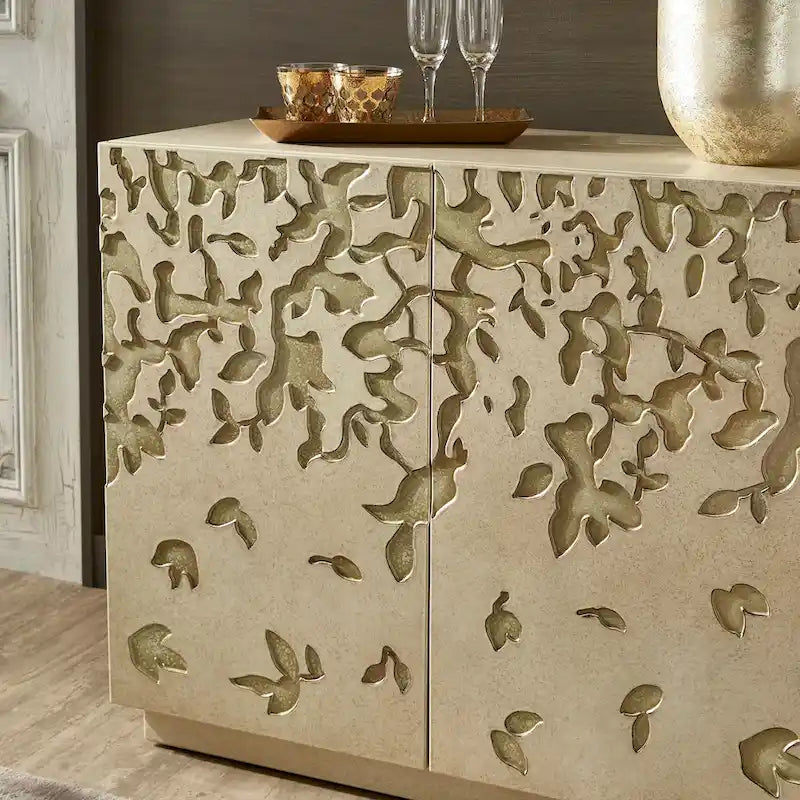 Mobiletto decorativo a 2 ante dipinto a mano largo 35 pollici