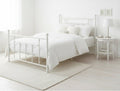 Full size White Metal Platform Bed Frame with Headboard and Footboard