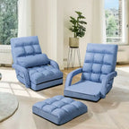 Divano Poltrona Pieghevole da Terra con Braccioli e Cuscino - 22 x 26 x 29 (L x P x A)