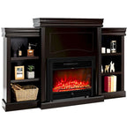 Mobile TV e Intrattenimento da 70 pollici marrone con Libreria e Caminetto - 70 x 11 x 45 (L x P x A)