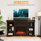 Mobile TV e Intrattenimento da 70 pollici marrone con Libreria e Caminetto - 70 x 11 x 45 (L x P x A)