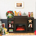 Mobile TV e Intrattenimento da 70 pollici marrone con Libreria e Caminetto - 70 x 11 x 45 (L x P x A)