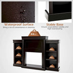 Mobile TV e Intrattenimento da 70 pollici marrone con Libreria e Caminetto - 70 x 11 x 45 (L x P x A)