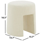 Pouf imbottito avorio – Elegante poggiapiedi da salotto