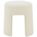 Pouf imbottito avorio – Elegante poggiapiedi da salotto