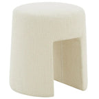 Pouf imbottito avorio – Elegante poggiapiedi da salotto