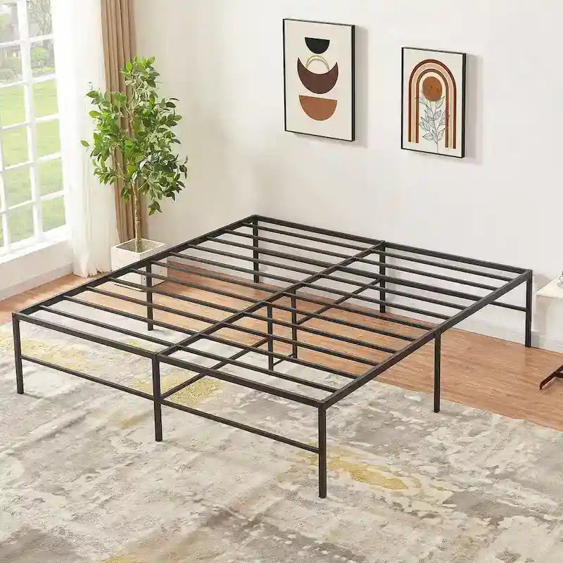 Telaio letto a piattaforma king size in metallo da 18 pollici con doghe in acciaio