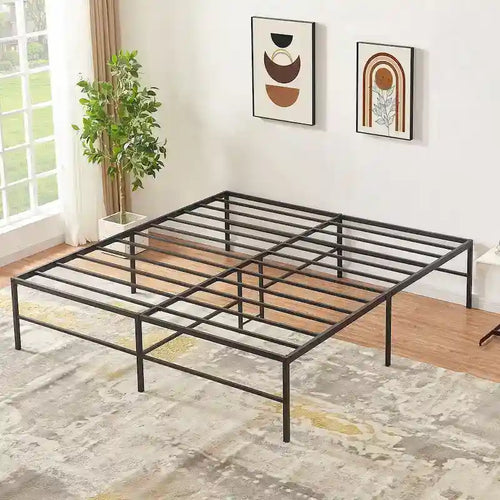 Telaio letto a piattaforma king size in metallo da 18 pollici con doghe in acciaio