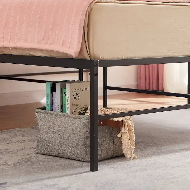 Telaio letto a piattaforma king size in metallo da 18 pollici con doghe in acciaio