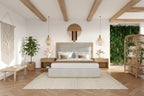 Nova Domus Santa Barbara Modern Grey Fabric & Natural Bed