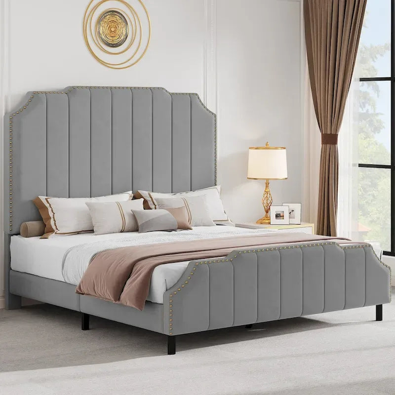 Testata letto imbottita in flanella Queen – 155 cm di larghezza