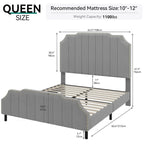 Testata letto imbottita in flanella Queen – 155 cm di larghezza