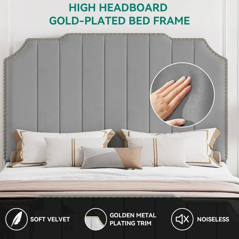 Testata letto imbottita in flanella Queen – 155 cm di larghezza