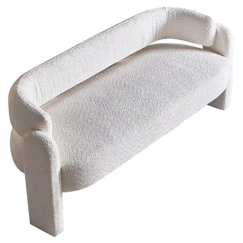 Divano moderno 75,59 Wide Bouclé per soggiorno, beige