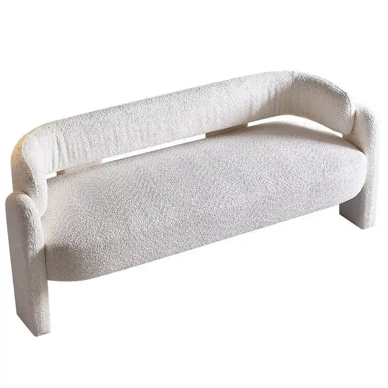 Divano moderno 75,59 Wide Bouclé per soggiorno, beige