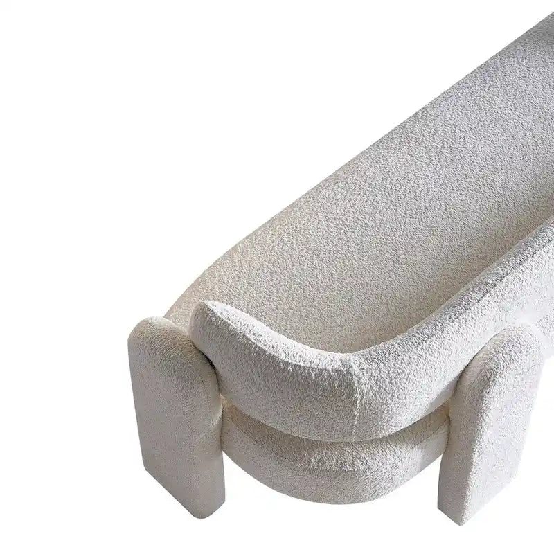 Divano moderno 75,59 Wide Bouclé per soggiorno, beige