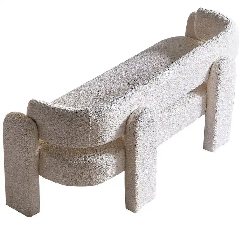 Divano moderno 75,59 Wide Bouclé per soggiorno, beige