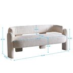 Divano moderno 75,59 Wide Bouclé per soggiorno, beige