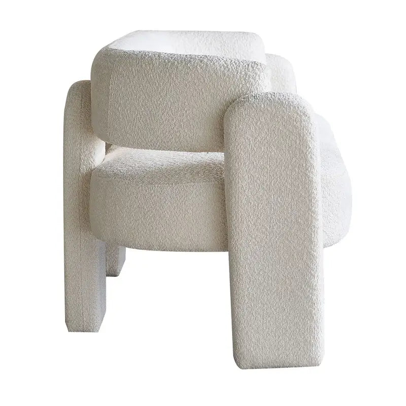 Divano moderno 75,59 Wide Bouclé per soggiorno, beige
